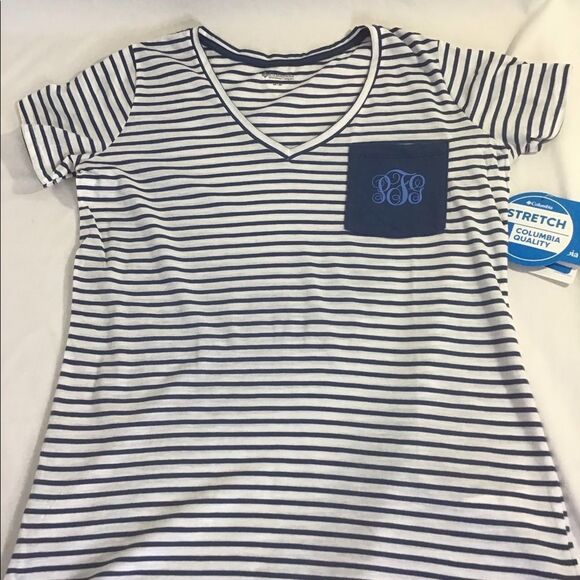 New Columbia PFG Monogram Tee, Short Sleeve White - Picture 6 of 8